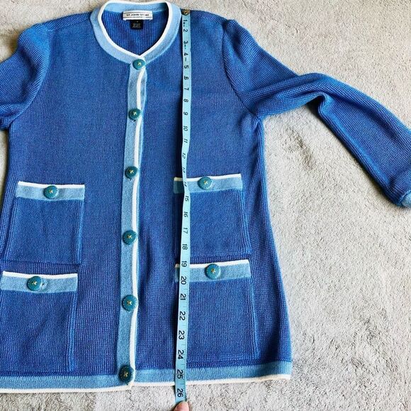 NWOT Vintage St. John Sport Light Blue 4 Pocket Button Up Cardigan - Picture 14 of 16